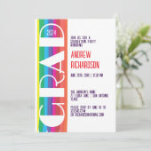 Minimale Regenboog Afstudeerklas Jaar Aankondiging (Staand voorkant)