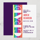 Minimale Regenboog Afstudeerklas Jaar Aankondiging (Voorkant / Achterkant)