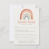 Minimale regenboog baby shower RSVP kaart (Voorkant)