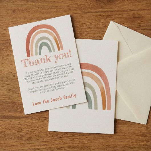 Minimale regenboog bedankt voor het baby shower ga