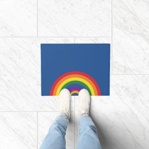 Minimale Regenboog Boog Moderne Kleurrijke Uitspra Deurmat