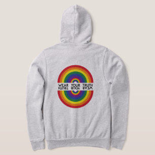 Minimale Regenboog Boog Moderne Kleurrijke Uitspra Hoodie
