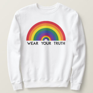 Minimale Regenboog Boog Moderne Kleurrijke Uitspra Trui