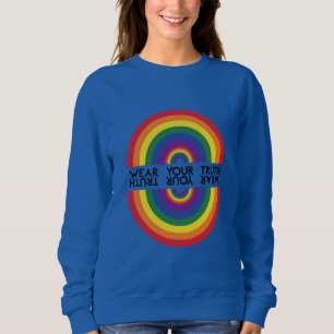 Minimale Regenboog Boog Moderne Kleurrijke Uitspra Trui