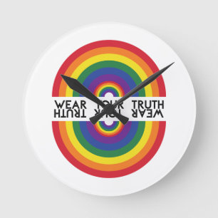 Minimale Regenboog Boog Moderne Kleurrijke Verklar Ronde Klok