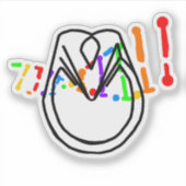 Minimale Regenboog-DNA & Paardenhoef Vinyl Sticker (Voorkant)