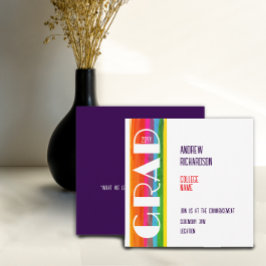 Minimale Regenboog Jaar Afstudeerklas Platte kaart