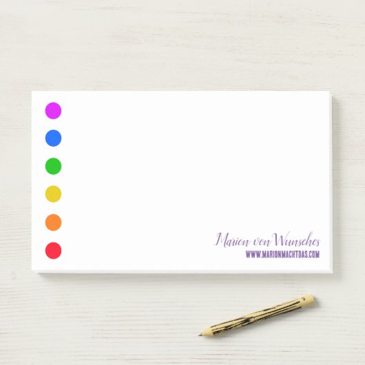 Minimale Regenboog Stippen Lijn Sjabloon Notities Post-it® Notes (Op bureau)