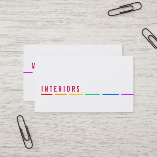 Minimale Regenboog visitekaartjes (Voorkant / Achterkant in situ)