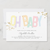 Minimale regenbooggengeslachtsneutraal Oh Baby sho Kaart (Voorkant)