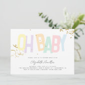 Minimale regenbooggengeslachtsneutraal Oh Baby sho Kaart (Staand voorkant)