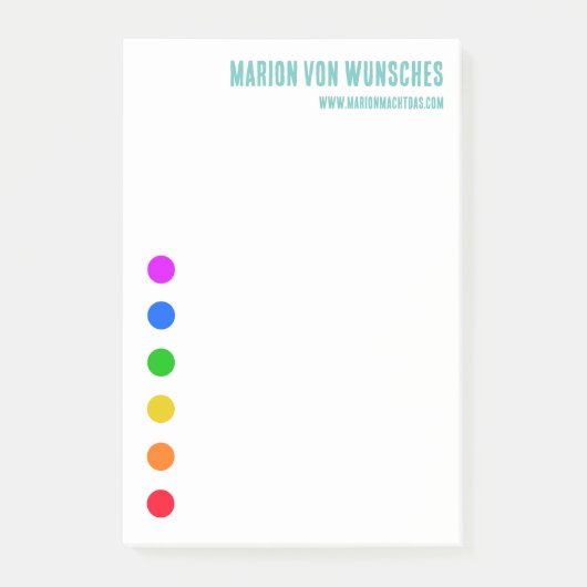 Minimale regenbooglijnnota's Sjabloon na het Stip Post-it® Notes (Voorkant)