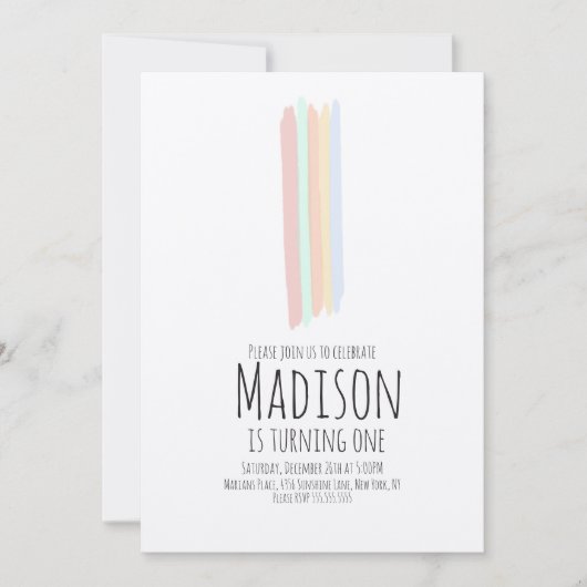 Minimale regenboogslag eerste geboorte, bijtende kaart (Voorkant)