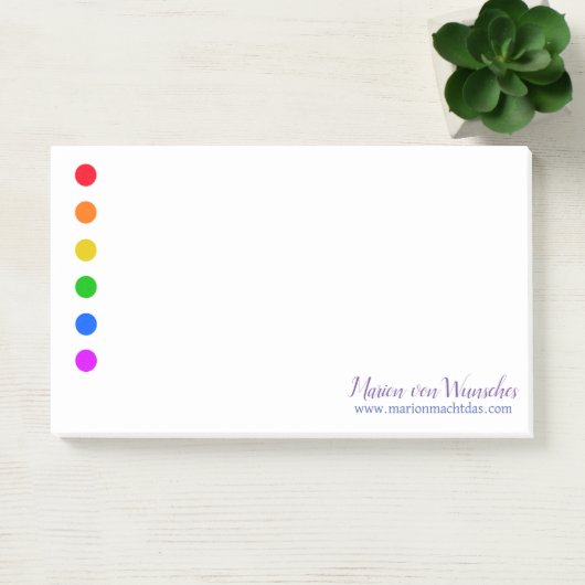 Minimale Regenboogstippen Lijn Sjabloon Notities Post-it® Notes (Kantoor)