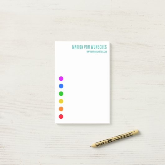 Minimale Regenboogstippen Lijnsjabloon Post-it Not Post-it® Notes (Op bureau)