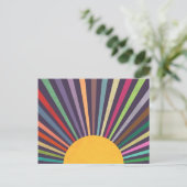 Minimale regenboogstralen van de Retro Briefkaart (Staand voorkant)