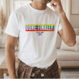 Minimale regenboogstreep DONE. FINALLY. Afstudeer T-shirt