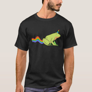 Minimale regenboogunicorn Frog LGBT Pride Queer G T-shirt