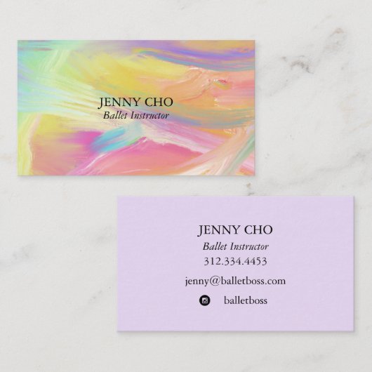 Minimale regenboogverf, getextureerd visitekaartje (Voorkant / Achterkant)