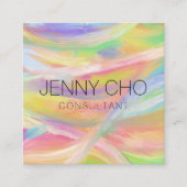 Minimale regenboogverf QR-code Sociale pictogramme Vierkante Visitekaartje (Voorkant)