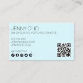 Minimale regenboogverf QR-code Sociale pictogramme Visitekaartje (Achterkant)