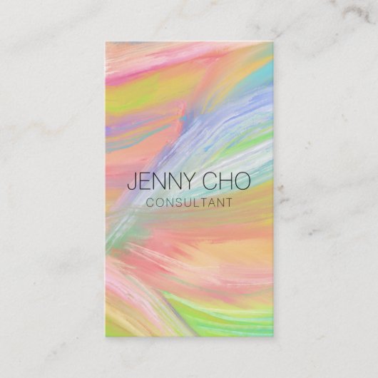 Minimale regenboogverf QR-code Sociale pictogramme Visitekaartje (Voorkant)