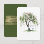 Minimale Regency Era Zachte Wilg Boom Bedankkaart (Voorkant / Achterkant)
