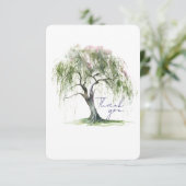 Minimale Regency Era Zachte Wilg Boom Bedankkaart (Staand voorkant)