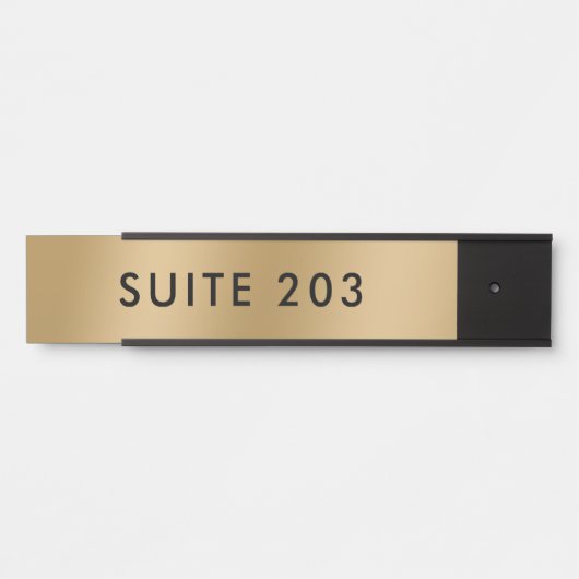 Minimale registratie van Faux Gold Black Suite Peu Deurbordje (Voorkant)