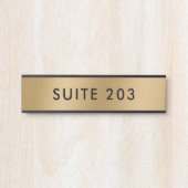 Minimale registratie van Faux Gold Black Suite Peu Deurbordje (Voorkant)