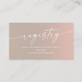 Minimale registratie van taupe en roze ombre Fade Informatiekaartje (Voorkant)