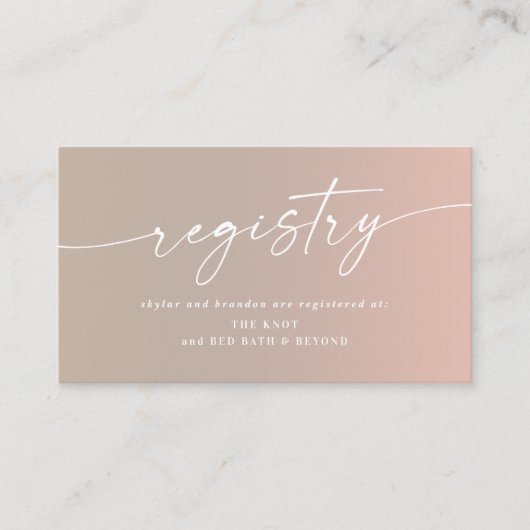 Minimale registratie van taupe en roze ombre Fade  Informatiekaartje (Voorkant)