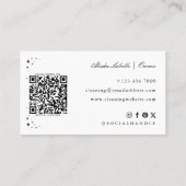 Minimale reiniging & schoonmaakdiensten Foto en QR Visitekaartje (Achterkant)