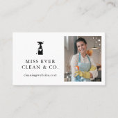 Minimale reiniging & schoonmaakdiensten Foto en QR Visitekaartje (Voorkant)