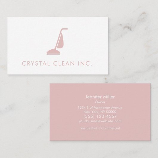 Minimale reinigingsservice vacuüm wit visitekaartje (Voorkant / Achterkant)