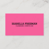 Minimale reinigingsservice voor zwart en roze Maid Visitekaartje (Achterkant)