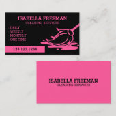 Minimale reinigingsservice voor zwart en roze Maid Visitekaartje (Voorkant / Achterkant)