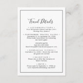 Minimale reisgegevens over bruiloft op bestemming informatiekaartje (Voorkant)