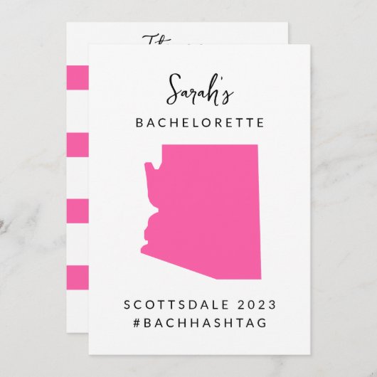 Minimale reisroute Scottsdale Bach Party Kaart (Voorkant / Achterkant)