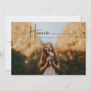 Minimale religieuze feestelijke fotokaart in het z feestdagenkaart