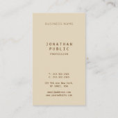 Minimale rendabele moderne legante beige Sjabloon Visitekaartje (Achterkant)