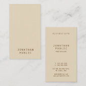 Minimale rendabele moderne legante beige Sjabloon Visitekaartje (Voorkant / Achterkant)