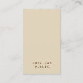 Minimale rendabele moderne legante beige Sjabloon Visitekaartje (Voorkant)