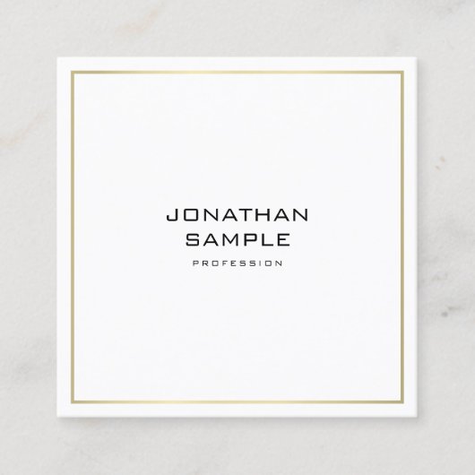 Minimale rendementscurve - elegant Gold-look Vierkante Visitekaartje (Voorkant)