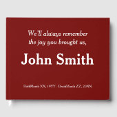 Minimale, respectabele sympathiebezoeker gastenboek (Voorkant)