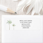 Minimale retouradreslabels met palmboom etiket (Insitu)