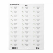 Minimale retouradreslabels met palmboom etiket (Full Sheet)