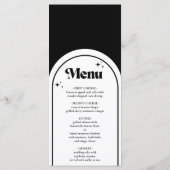 Minimale Retro Arch Black en White Wedding Menu (Achterkant)