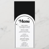 Minimale Retro Arch Black en White Wedding Menu (Voorkant)