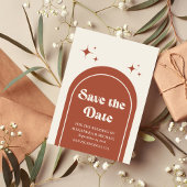 Minimale retro Arch Terracotta Wedding Save The Date
